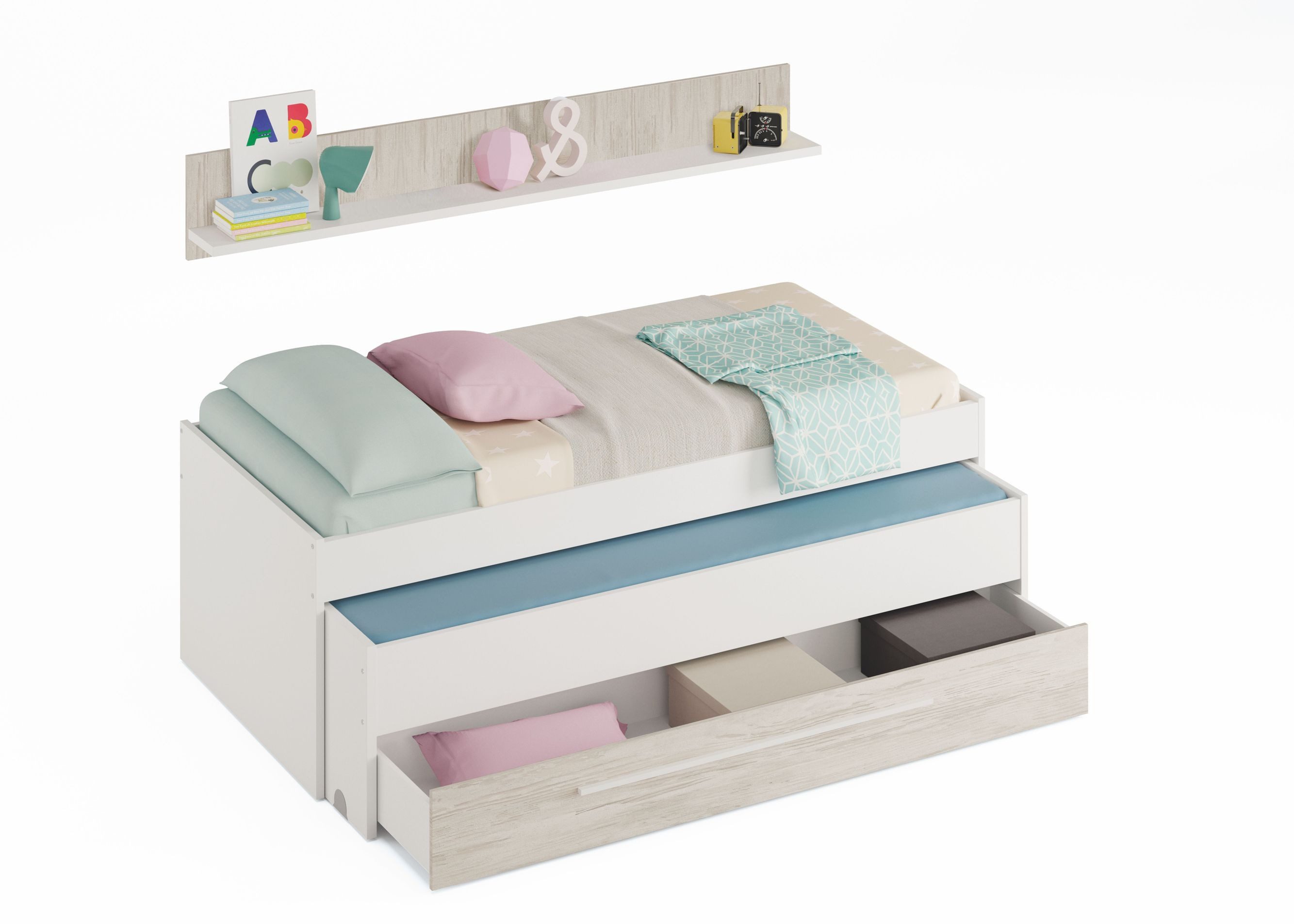 freiraum Jugendzimmer-Set ELLIOT, in Artik-Weiß/Velho-Weiß - 199x65x96 (BxH günstig online kaufen