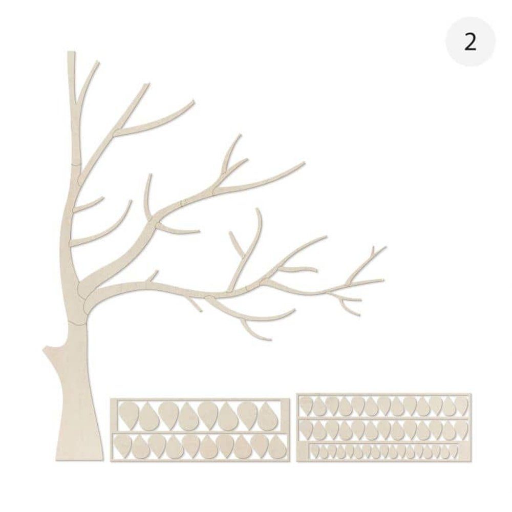XXL Wandbild Kinderzimmer Lebensbaum Holz Lebens, Boho Natur des mehrteilig), K&L Baum Deko (Holzposter Art Holzbild Wall