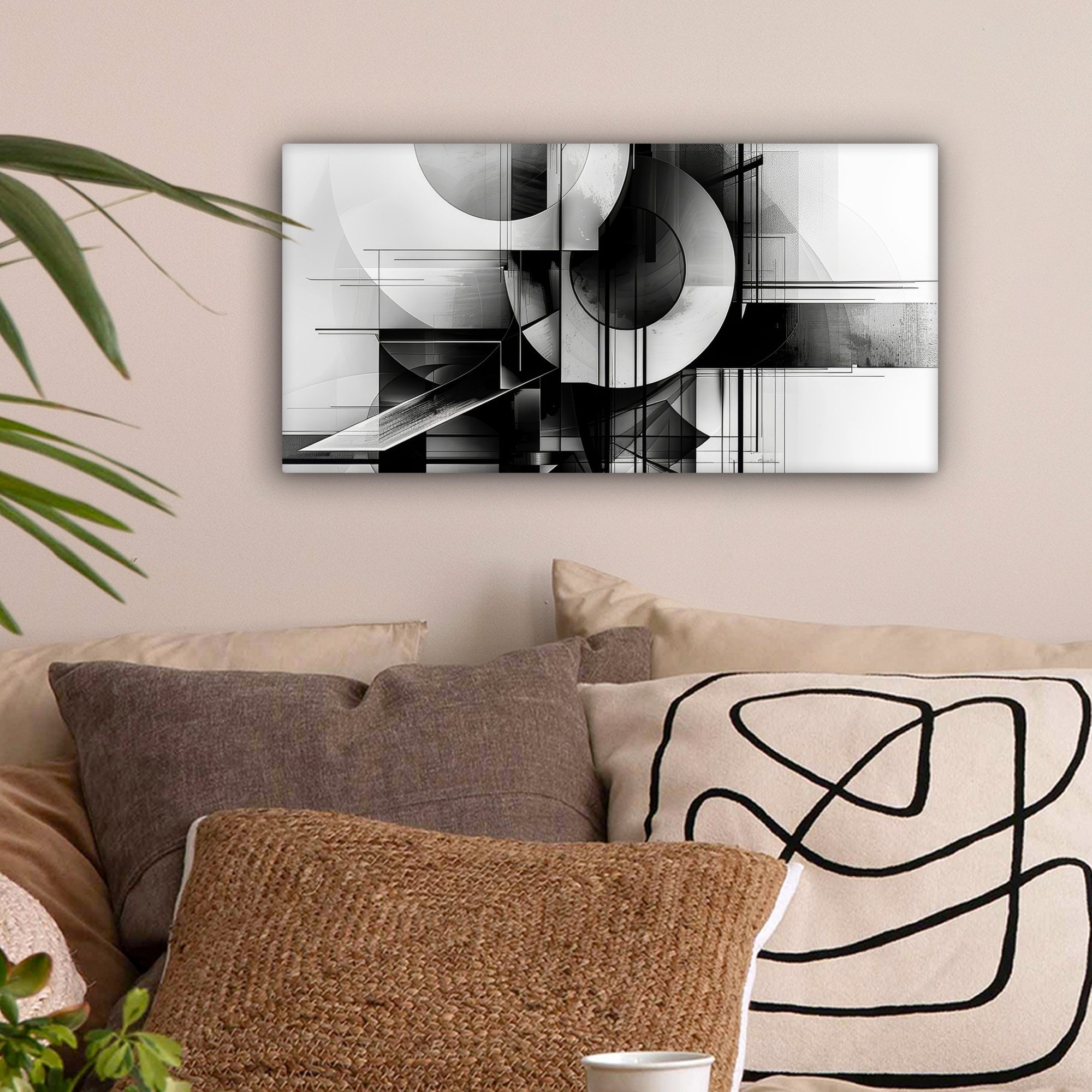 OneMillionCanvasses® Leinwandbild Panorama Abstrakt - Kunst - Modern - Schw günstig online kaufen