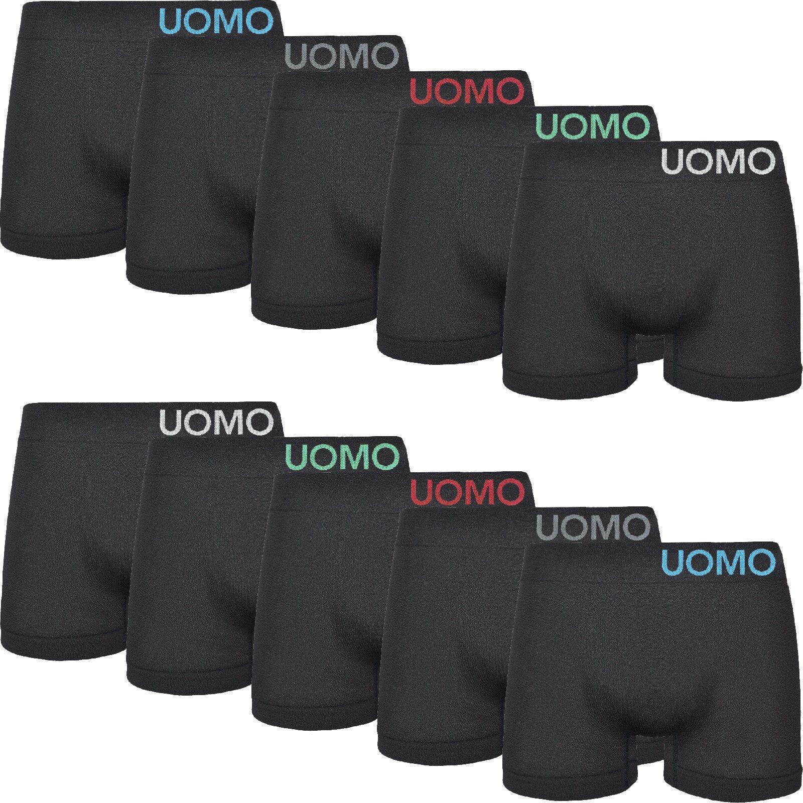 TEXEMP Boxershorts Herren Mikrofaser Unterwäsche 5er & 10er Pack Schwarz Nahtlos (Packung, 10-St., 10er-Pack) Atmungsaktiv - Langlebig - Strapazierfähig