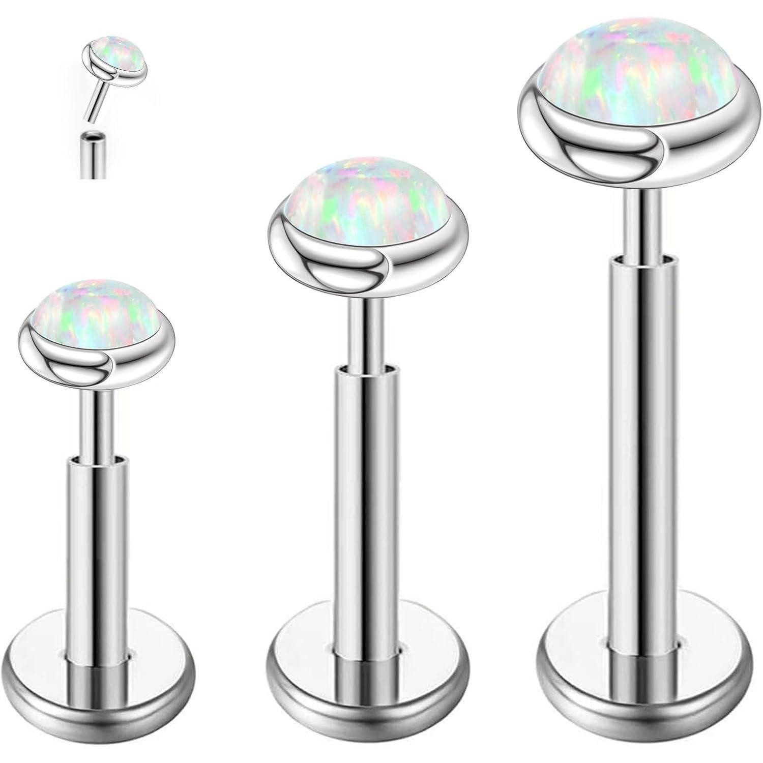 LuxusKollektion Piercing-Set G23 Titan Helix Labret Lippe Tragus Piercing Ohr Silber Gold 16g