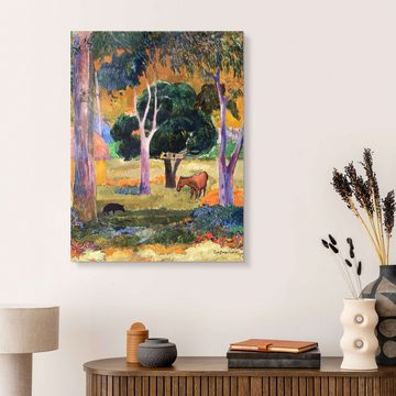 Posterlounge XXL-Wandbild Paul Gauguin, Landschaft mit einem Schwein und einem Pferd (Hiva Oa), Malerei