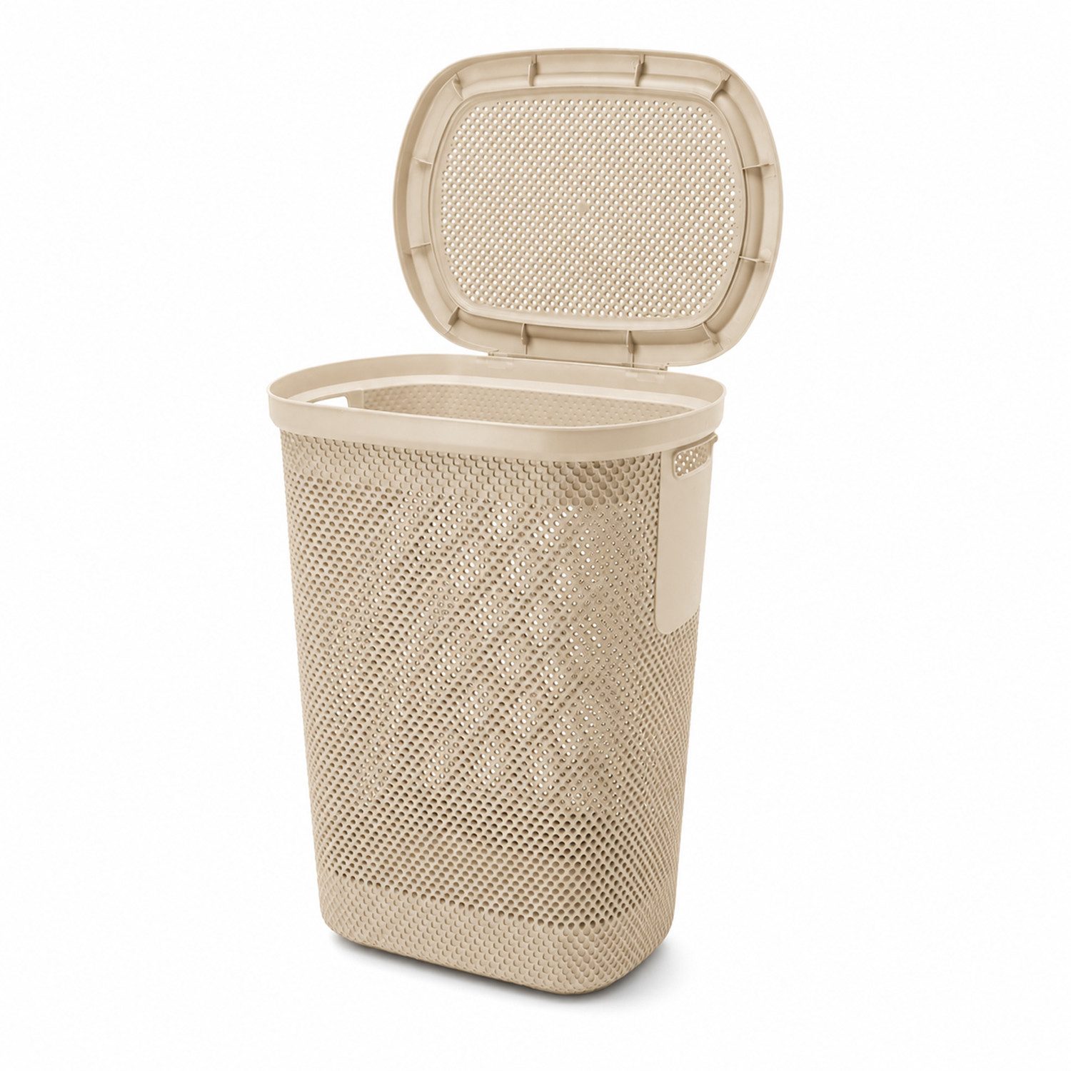 Mojawo Wäschewanne Wäschekorb Wäschebox Wäschetruhe mit Deckel Beige 58L
