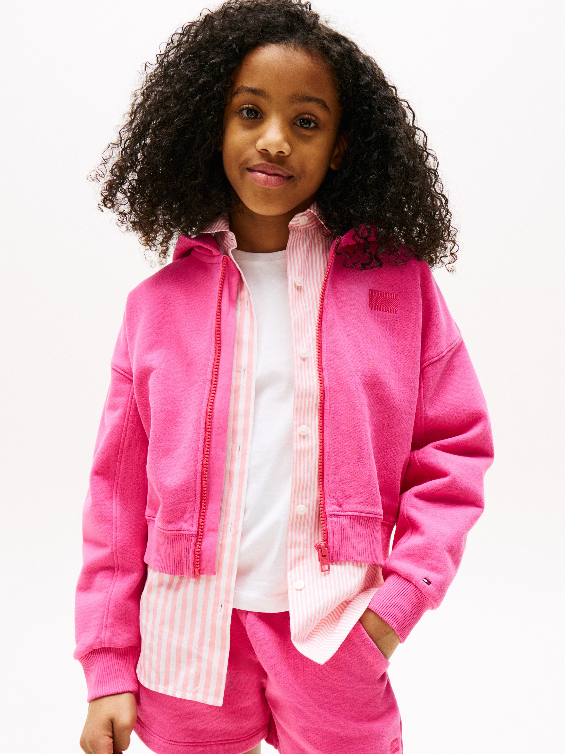 Tommy Hilfiger Kapuzensweatjacke TOMMY TONAL FLAG HOODIE für Kinder bis 16 Jahre, mit Brustdruck