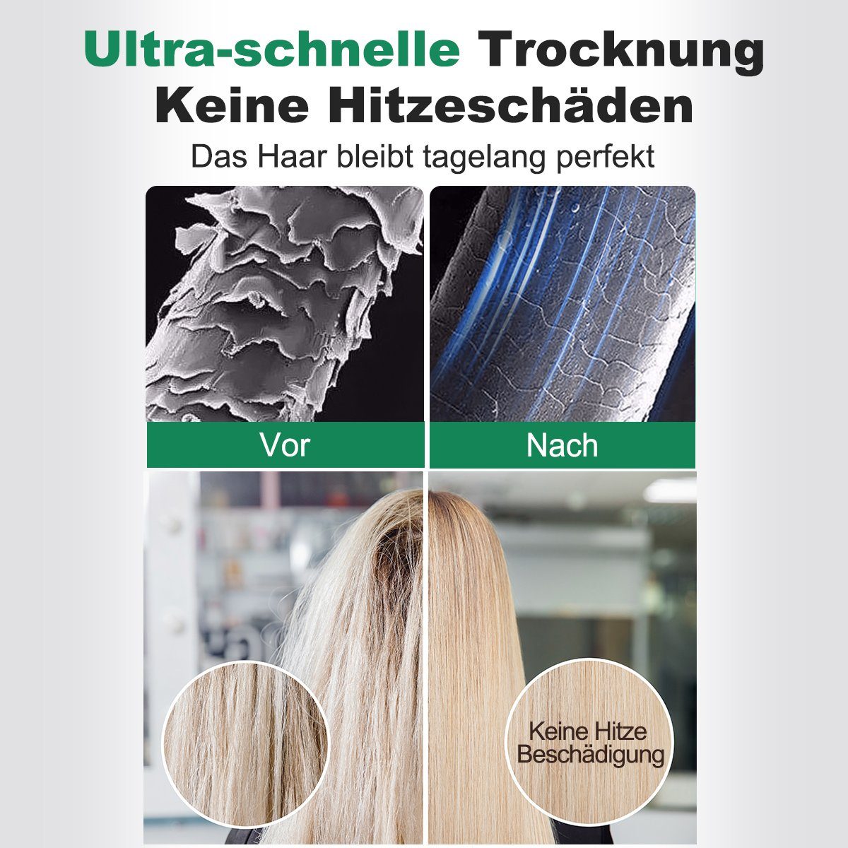 Speed Hair Ionic-Haartrockner mit Heiß/Kalttaste,3 AC RPM Motor, Temperatureinstellungen,2-Gang MULISOFT Haartrockner W, 1400,00 High Dryer, Salon 110.000