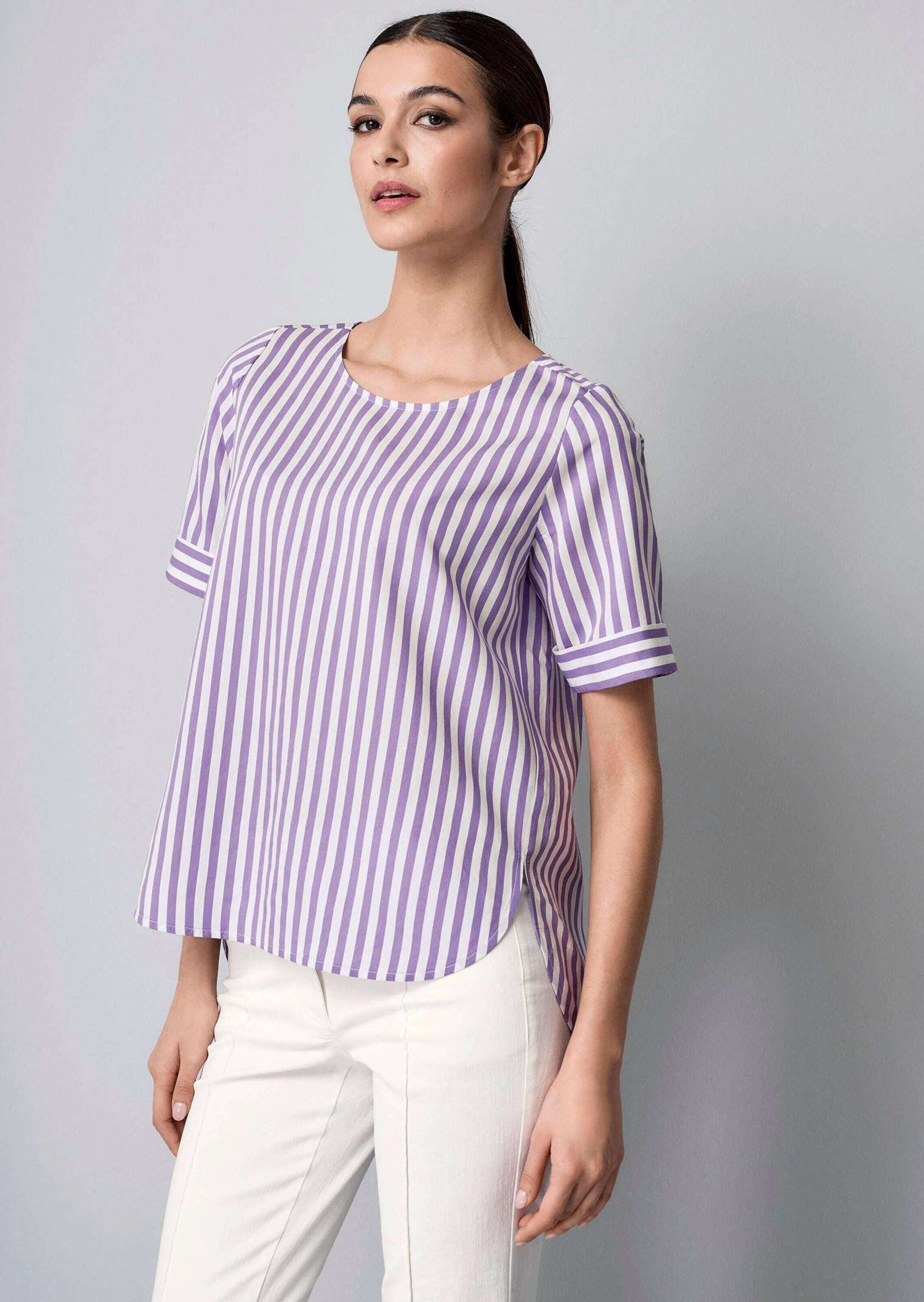 Alba Moda Schlupfbluse Streifenbluse mit Halbarm