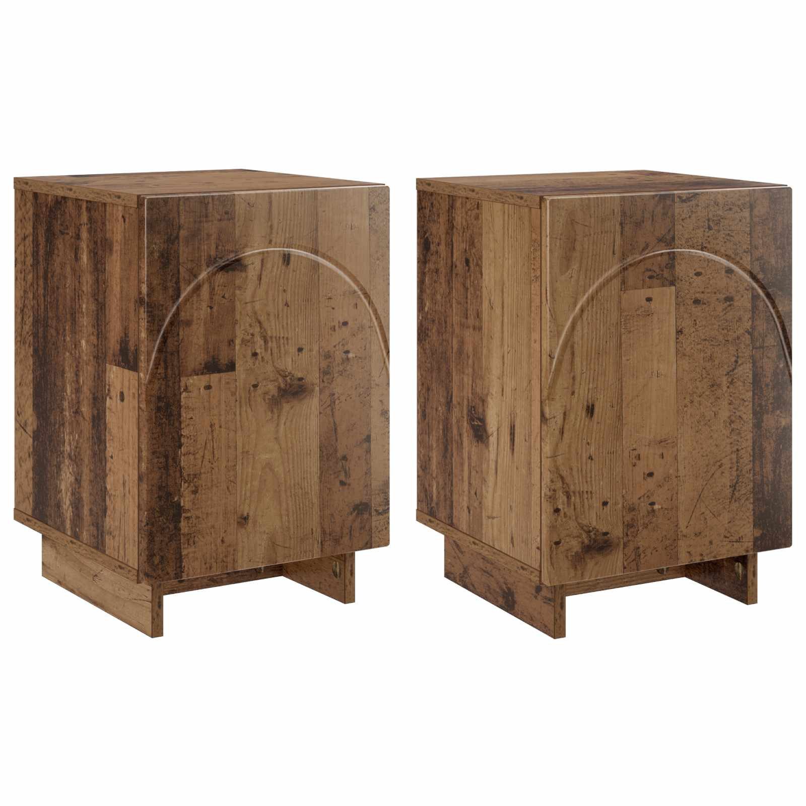 vidaXL Nachttisch Nachttisch 2 pcs Altholz 33,5 x 34,5 x 50 cm Holzwerkstoff (2-St)