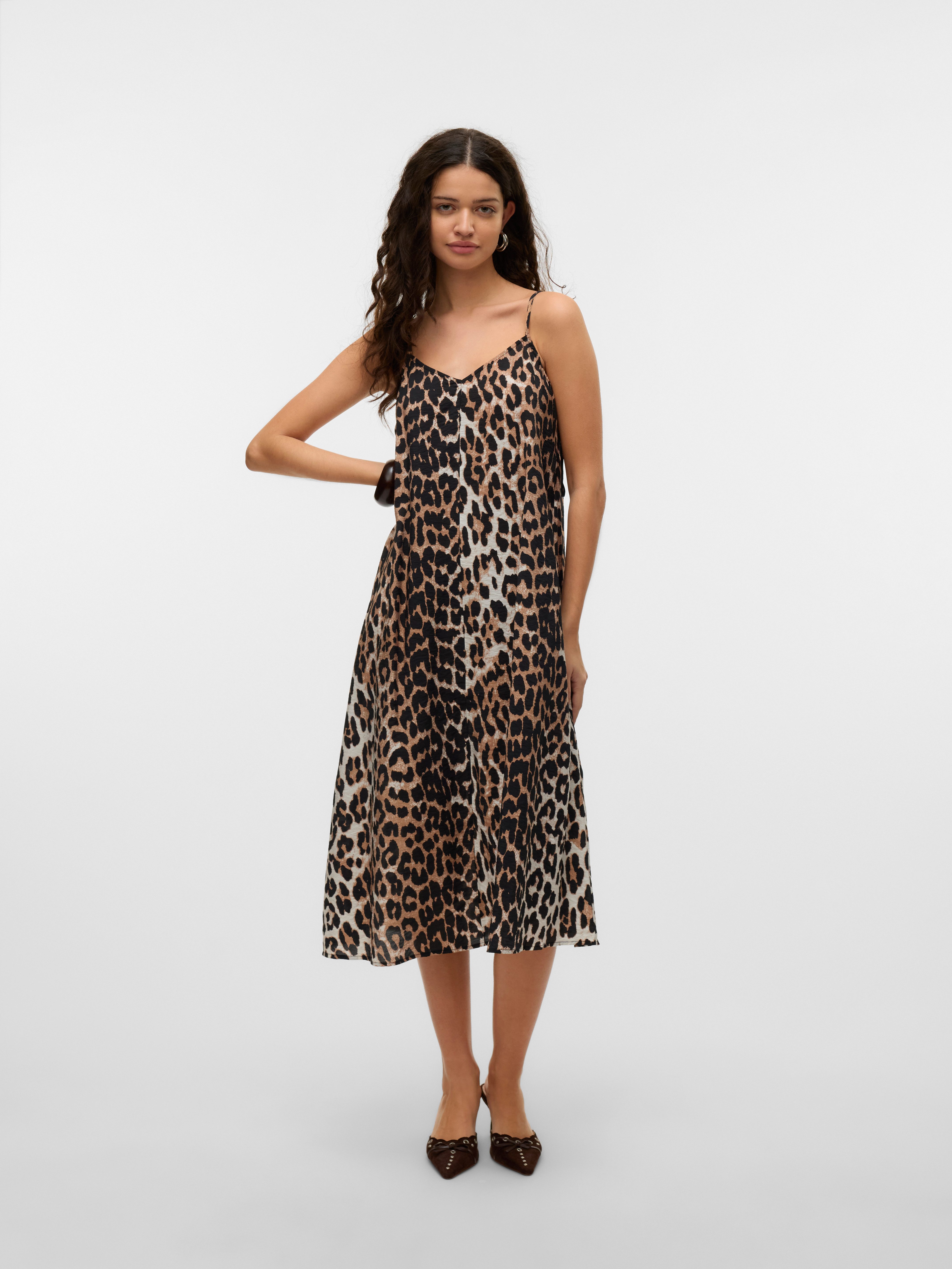 Vero Moda Spaghettikleid VMJOSIE CALF SINGLET DRESS WVN GA NOOS Viskosemischung