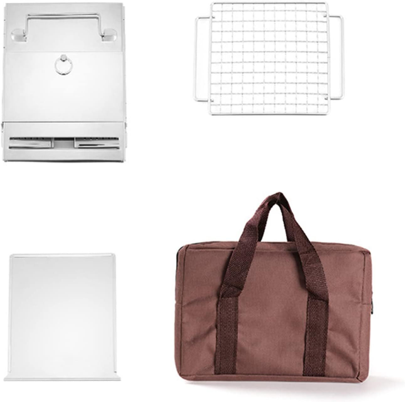 UE Stock Grillbesteck-Set Praktischer kompakter tragbarer quadratischer Faltgrill mit Tasche, für unvergessliche Momente in der Natur