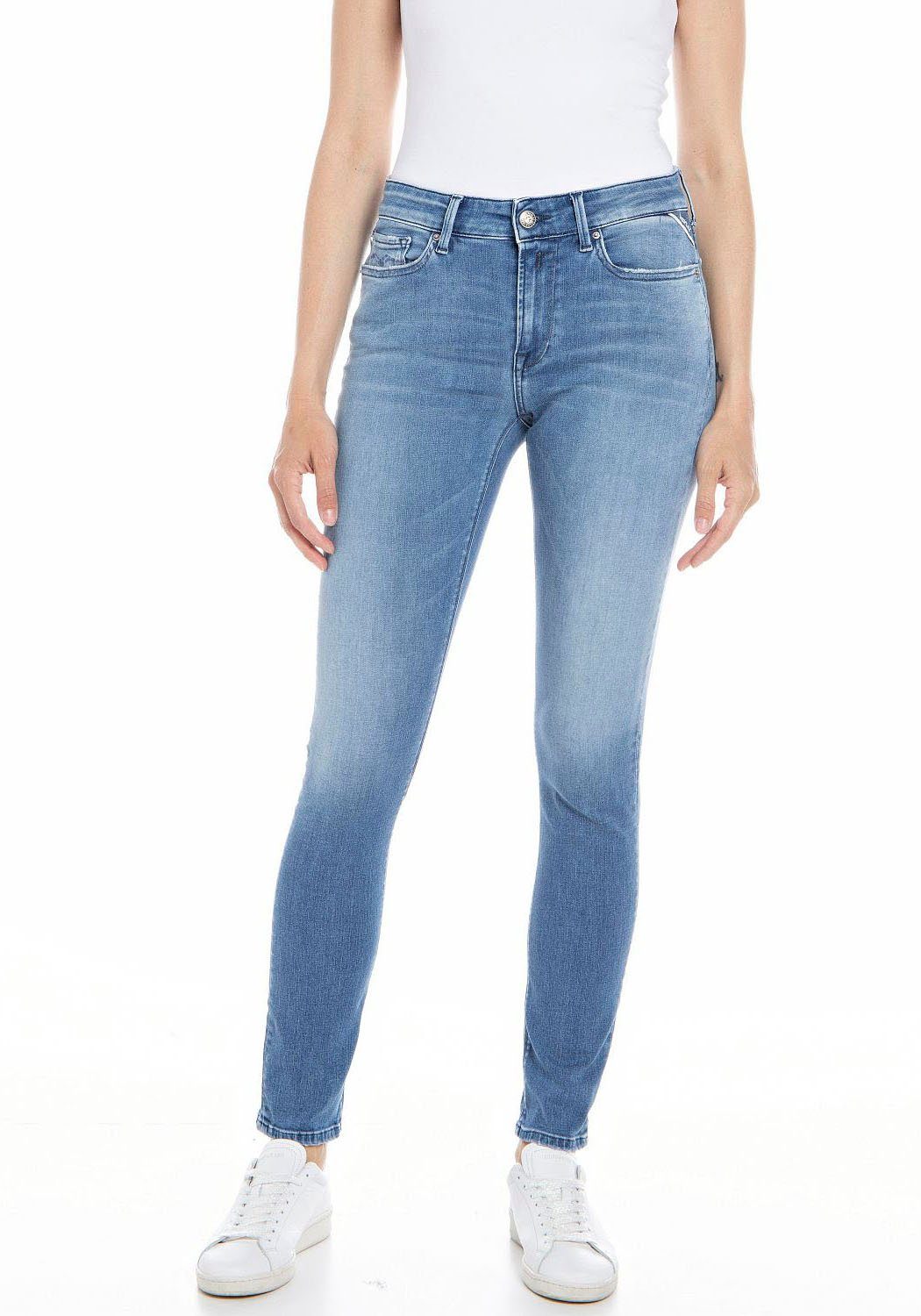 Replay Skinny-fit-Jeans Luzien mid blue