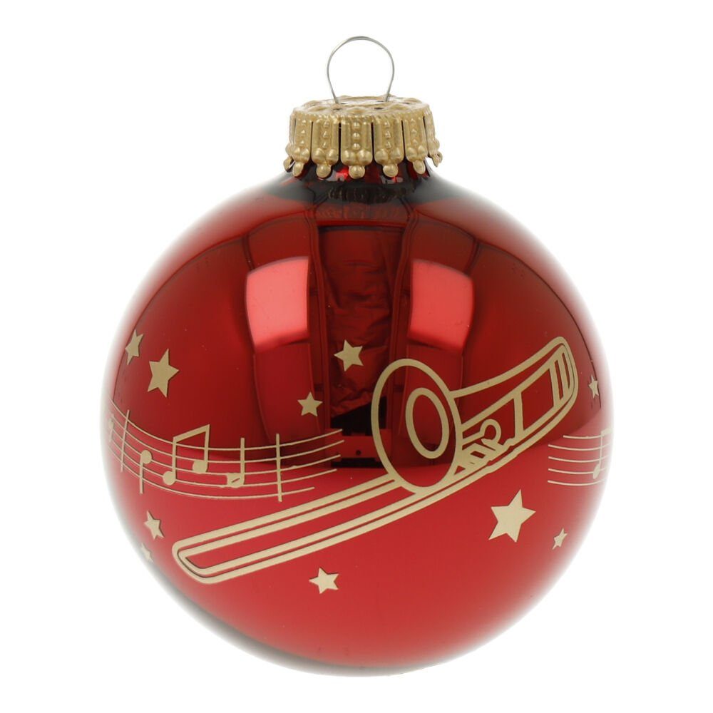 Posaune mit Kling für Musiker Weihnachtsbaumkugel mugesh 5er-Set Glöckchen Weihnachtskugeln Instrument,
