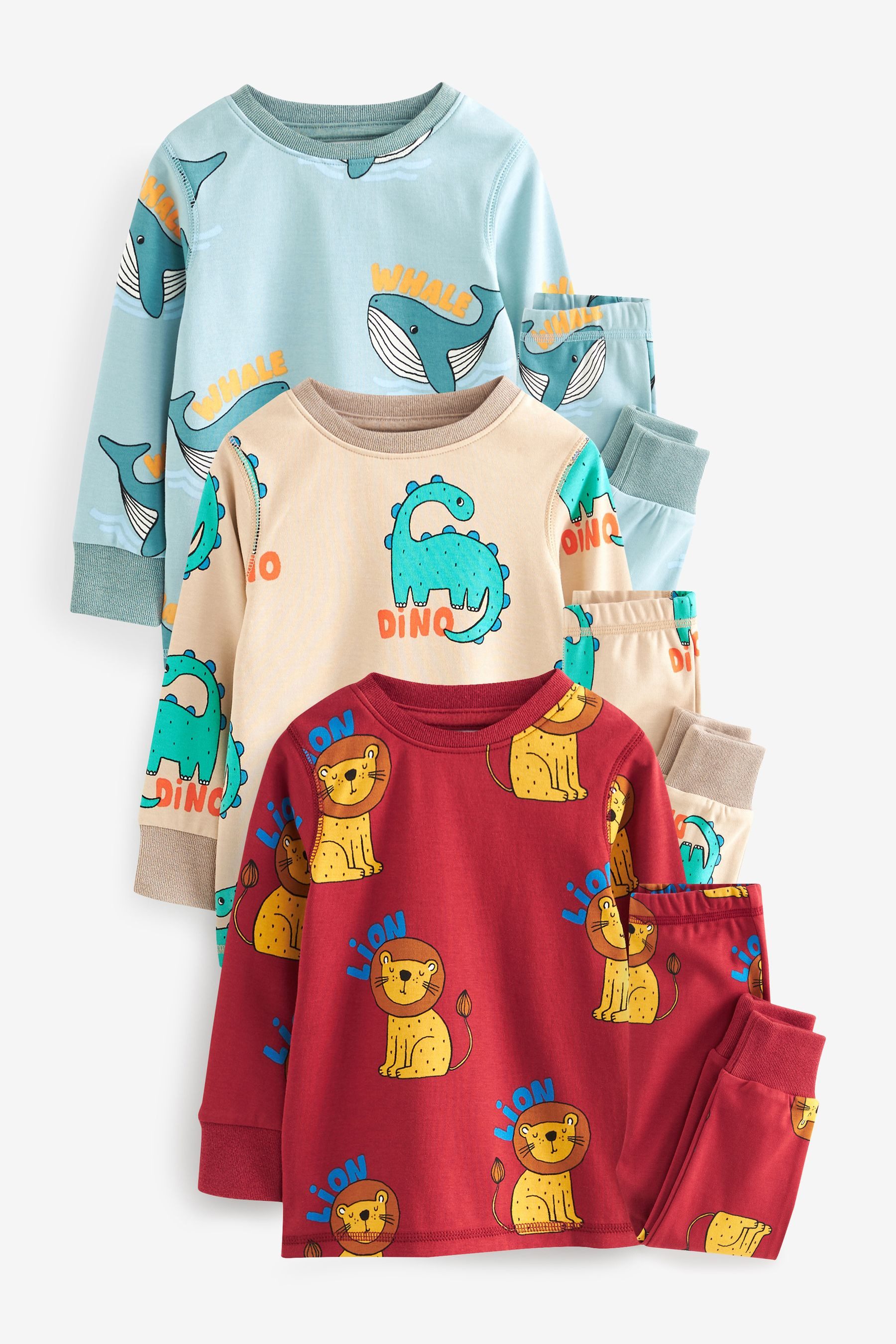 Pyjama 3er-Pack Langarm-Schlafanzüge