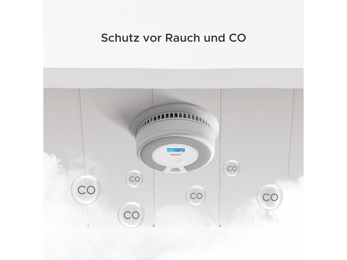 X-SENSE SC07-W Rauchmelder (LCD-Display, vernetzbar mit bis zu 24 X-Sense Link Rauchmeldern)