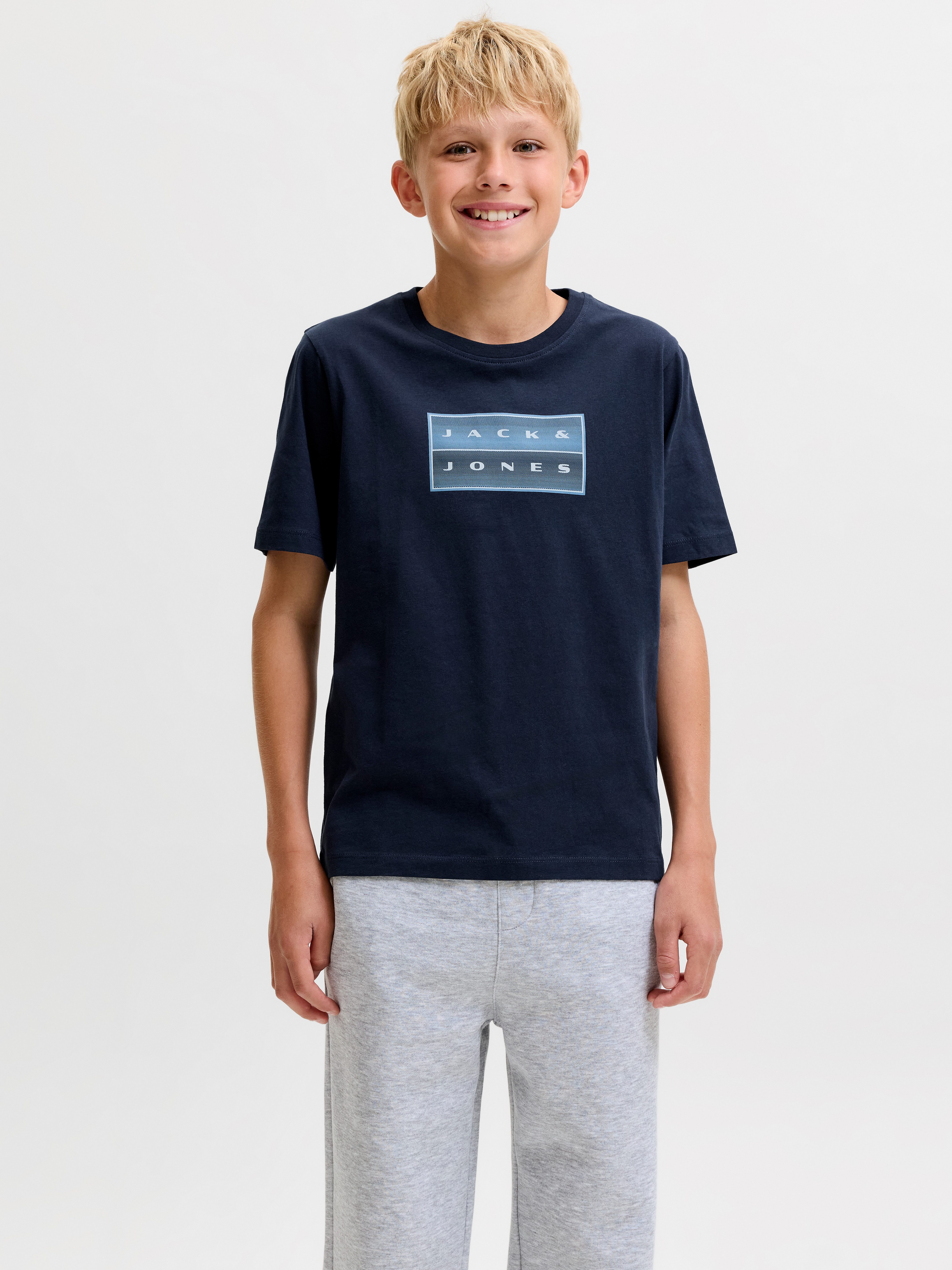 Jack & Jones Junior Rundhalsshirt JCOFUSION DOTS PRINT TEE SS CN JNR Baumwolle, normal geschnitten