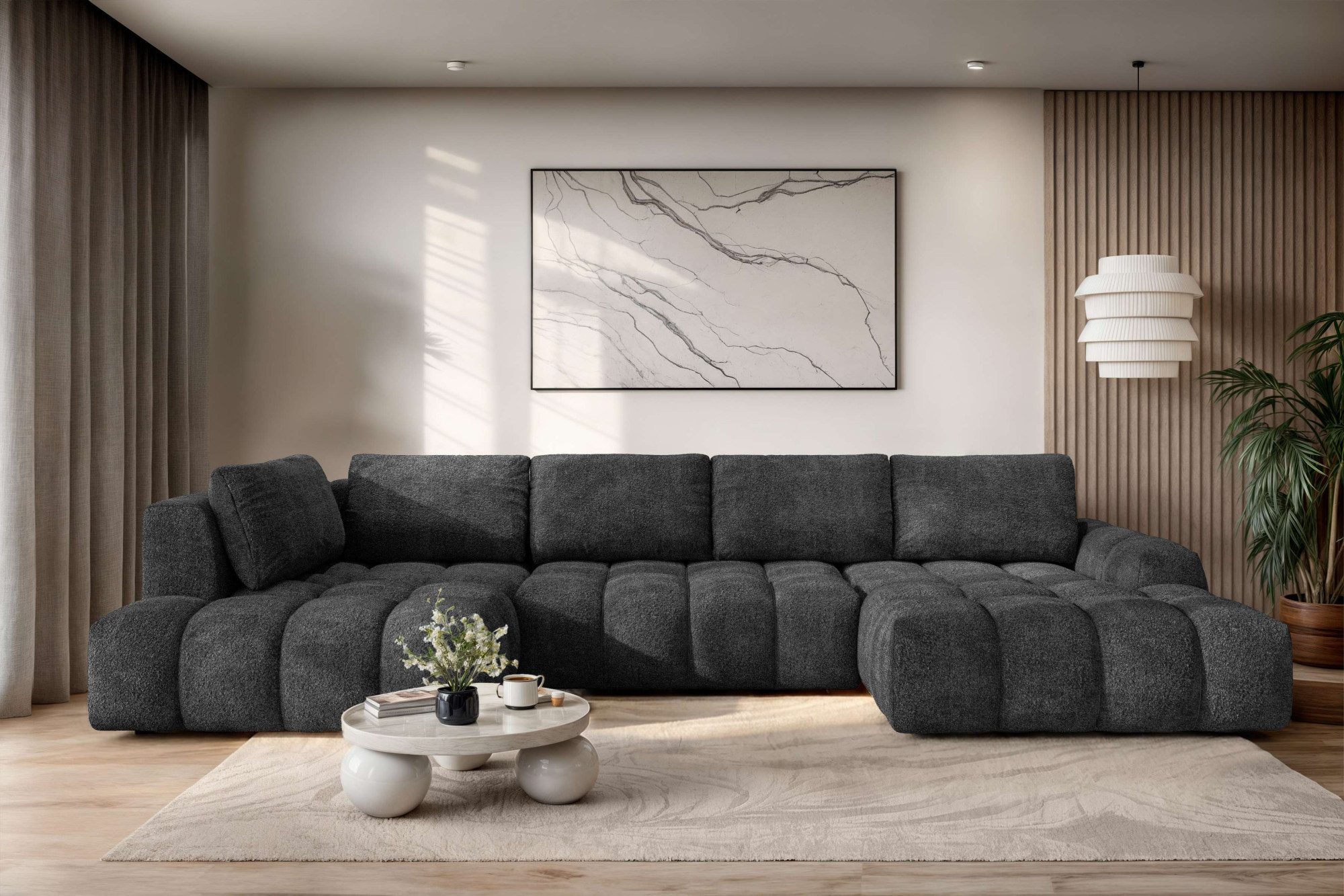 OTTO home Wohnlandschaft AZITA U-Form, Breite 363 cm - OTTO. Verlässliche Qualität., wahlweise als Schlafsofa mit Bettkasten, Bubble-Optik