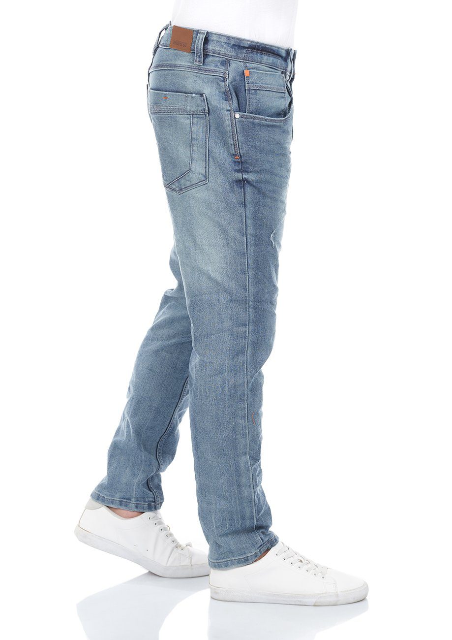 riverso Slim-fit-Jeans Herren Jeanshose RIVCaspar Middle Stretch Hose Fit Blue Denim mit Slim (M265) Denim