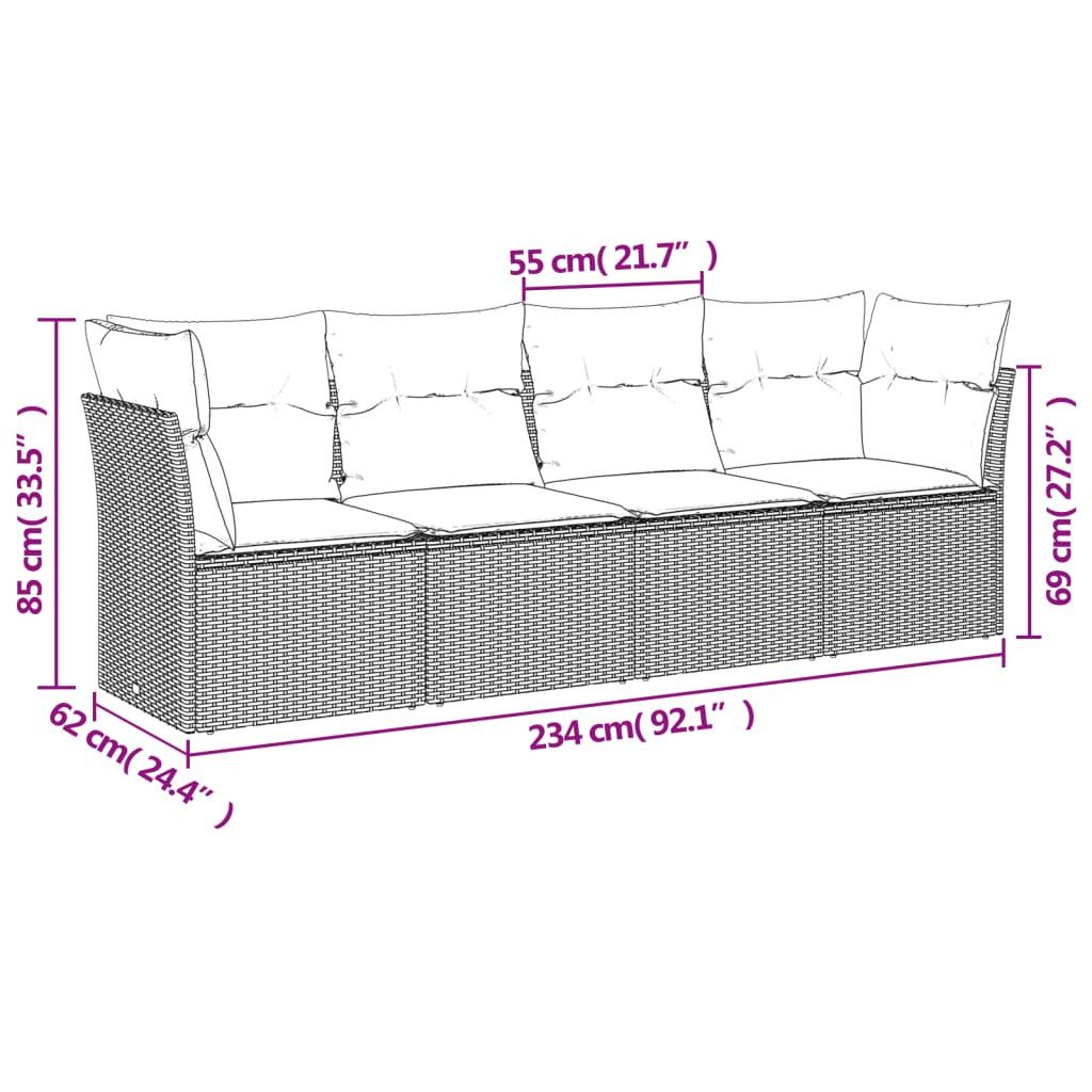 vidaXL Gartenlounge-Set 4-tlg. Garten-Sofagarnitur mit Kissen günstig online kaufen