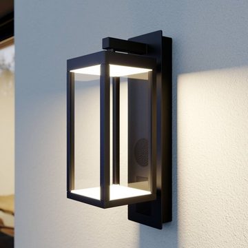 Lucande LED Außen-Wandleuchte Ditta, LED-Leuchtmittel fest verbaut, warmweiß, Modern, Aluminium, Kunststoff, dunkelgrau, 1 flammig, inkl.