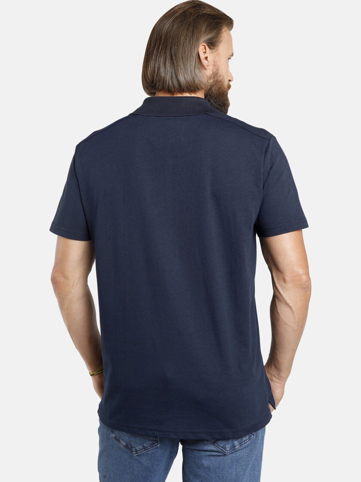 weicher Jersey-Qualität aus dunkelblau JANO Poloshirt Vanderstorm Jan