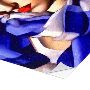 Posterlounge Wandfolie Tamara de Lempicka, Der blaue Schal, Malerei
