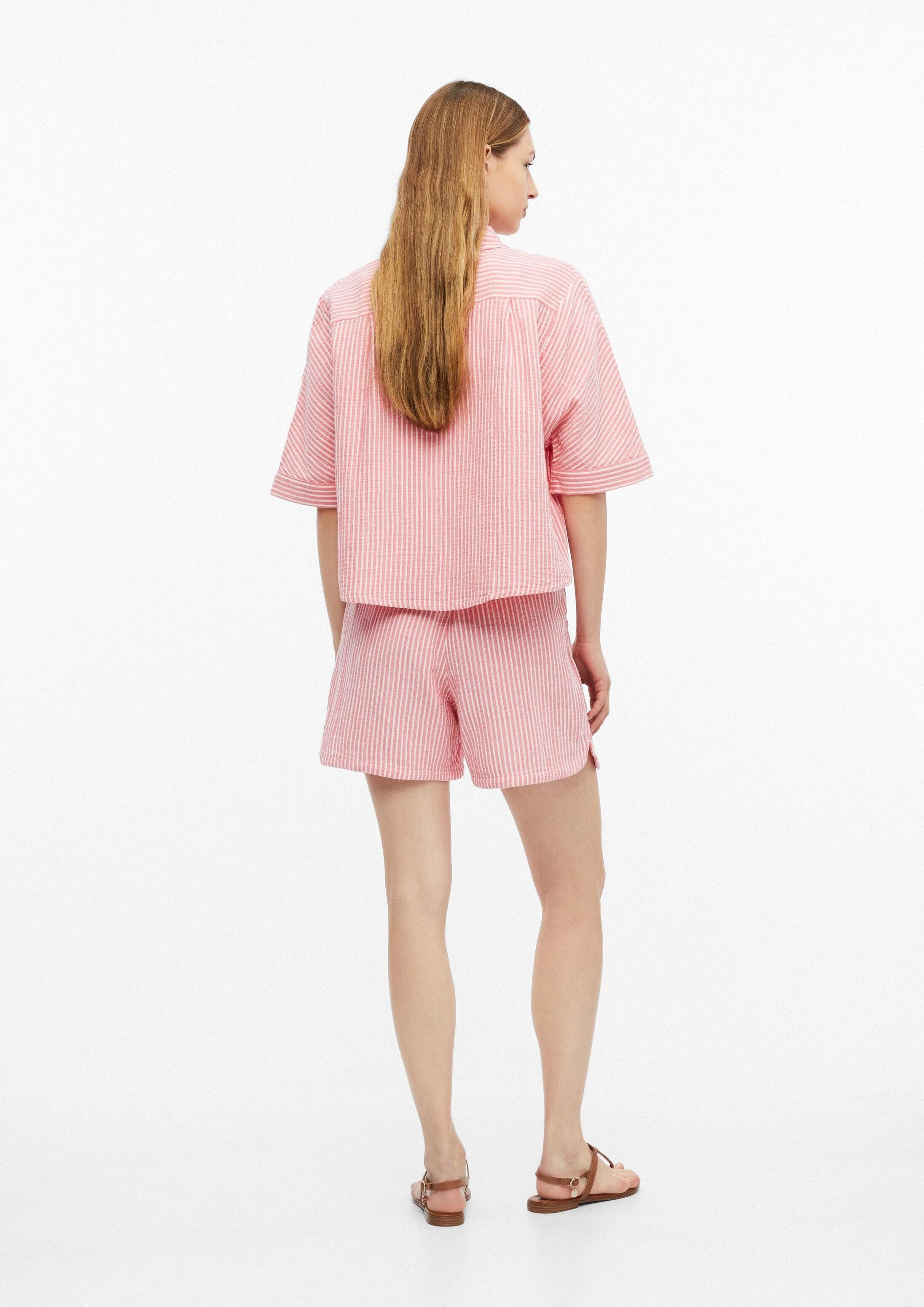 s.Oliver Kurzarmbluse Bluse Musselinbluse mit Fledermausärmeln