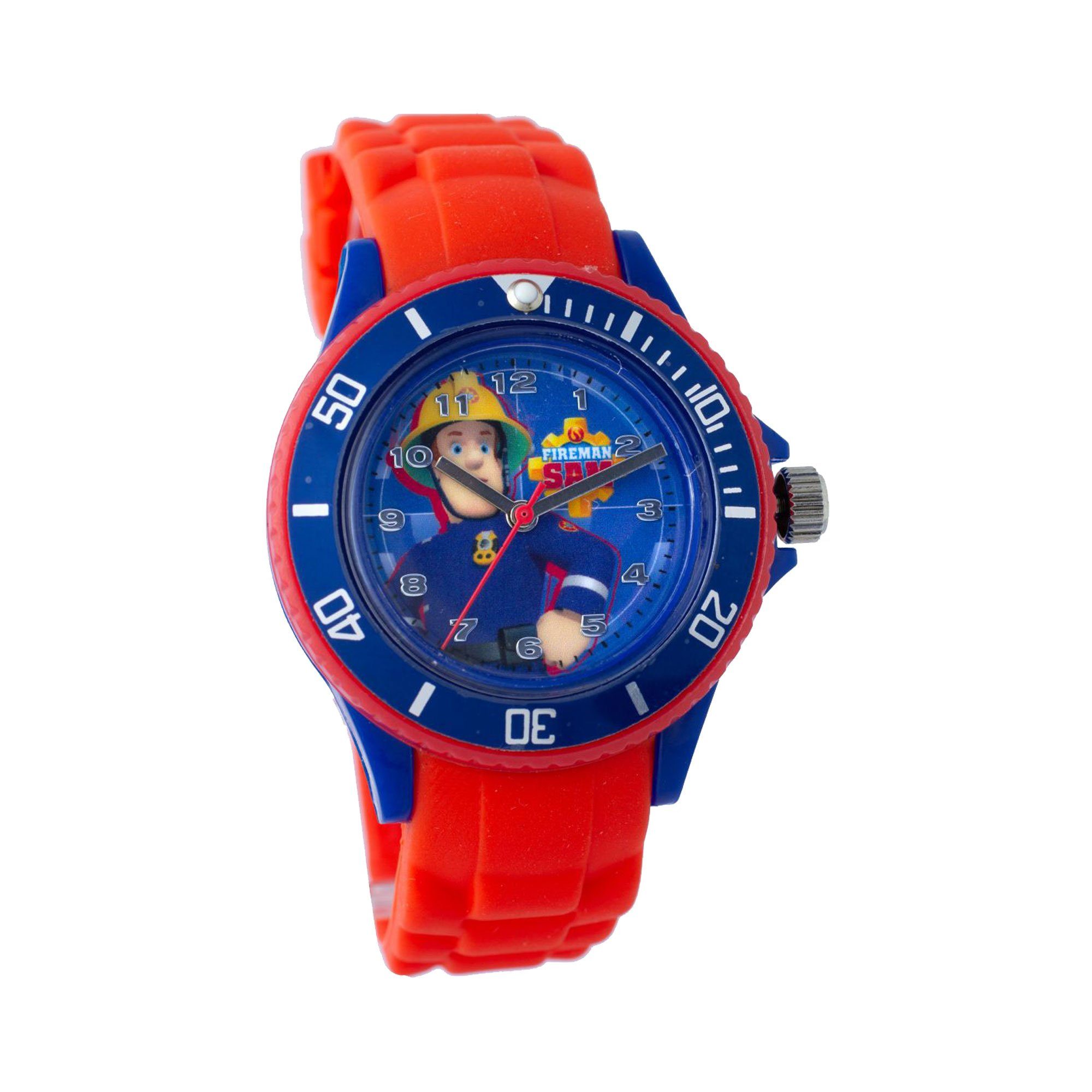 Minions Quarzuhr Print Metall cm Feuerwehrmann-Sam Quarzuhrwerk Glas Kunststoff Rot 16 Silber mm Silikonarmband, Blau Japanisches 35 Analog Knopfbatterie Unisex Silikon Armbanduhr Kinderarmbanduhr