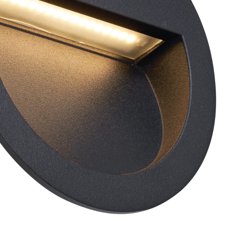 Qazqa LED Einbaustrahler Gem round, LED fest integriert, Extra-Warmweiß, QAZQA Außen Einbau­leuchte, integrated, Schwarz, Aluminium, Modern