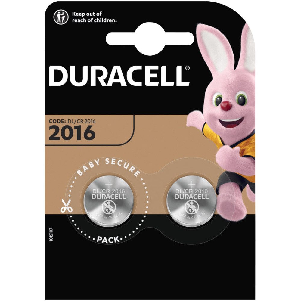 Duracell Duracell Knopfzelle CR2016 3 V 2 St. 90 mAh Lithium Elektro 2016 Knopfzelle