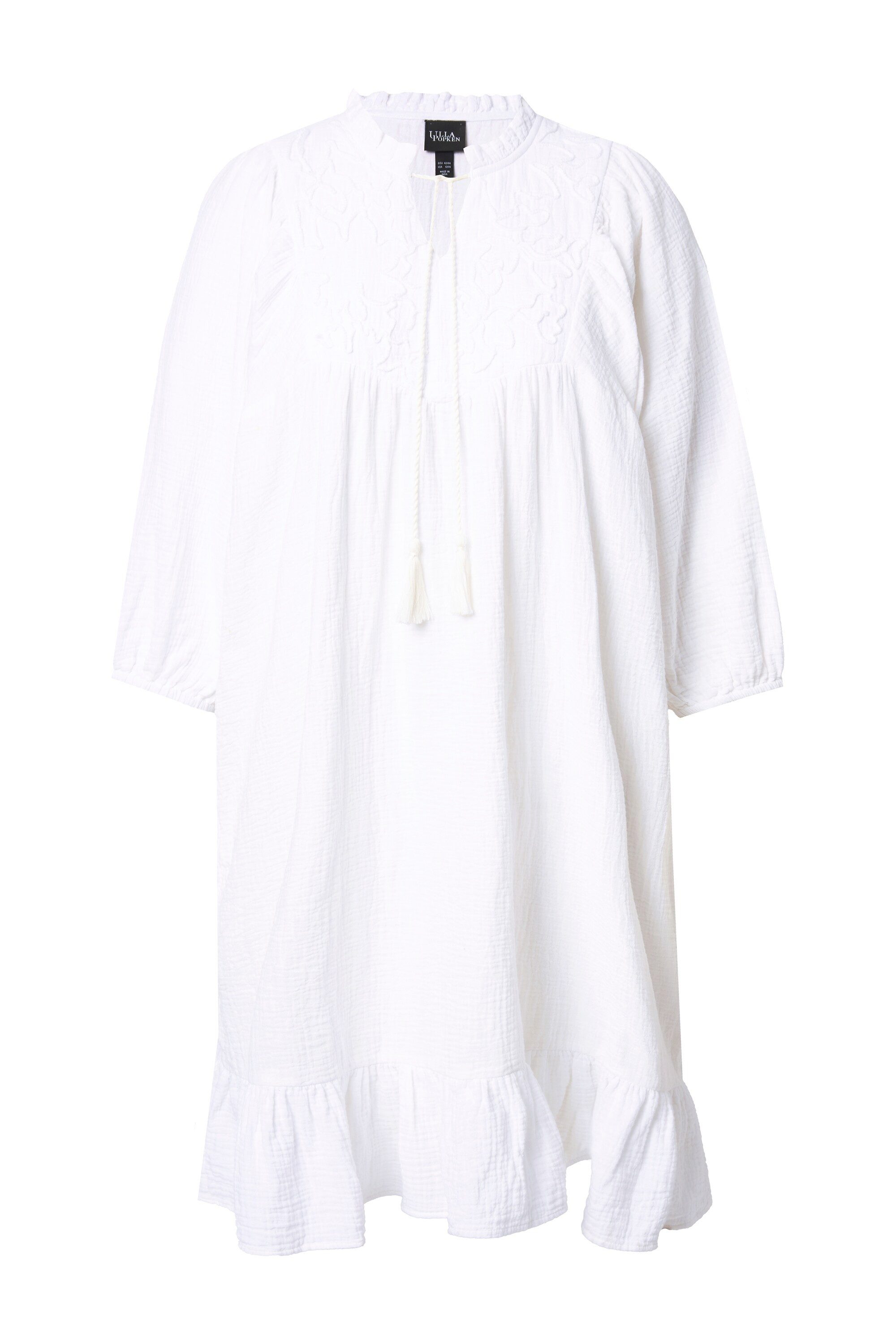 Ulla Popken Jerseykleid Musselin-Kleid Stickerei Tunika-Ausschnitt günstig online kaufen