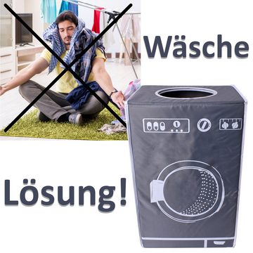 Wäschesortierer 50 l textiler Wäschekorb Wäschebox im modernen Design in Grau