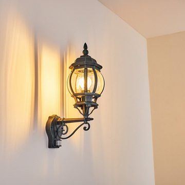 hofstein Außen-Wandleuchte »Meyen« Außenwandlampe, Aluguss in Schwarz/Grün m. Kunststoff-Scheiben, ohne Leuchtmittel, m. E27, Retro/Vintagem. Bewegungsmelder