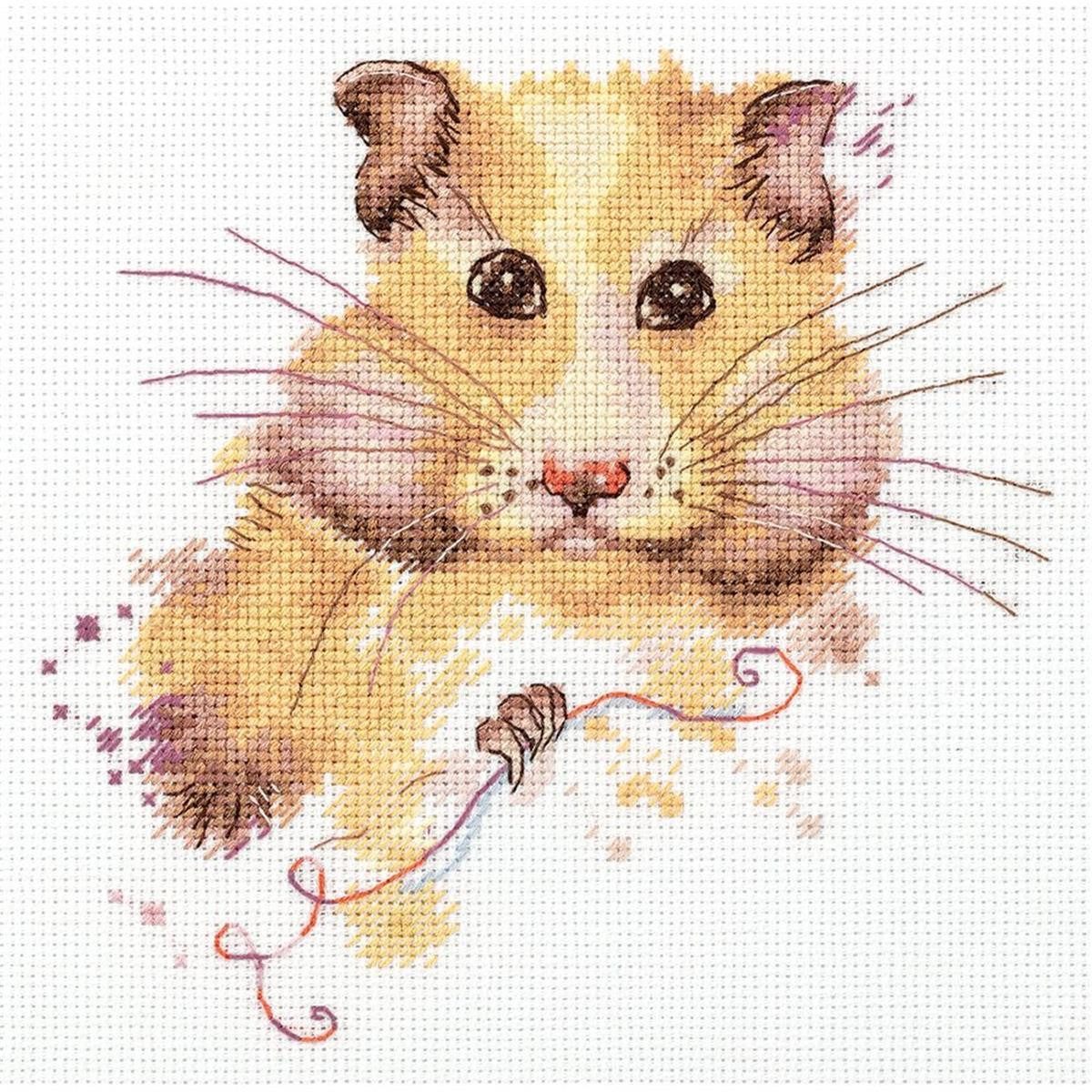 Panna Kreativset Panna Kreuzstichset "Hamster" 17.5x17.5cm, Zählmuster, (embroidery kit by Marussia)
