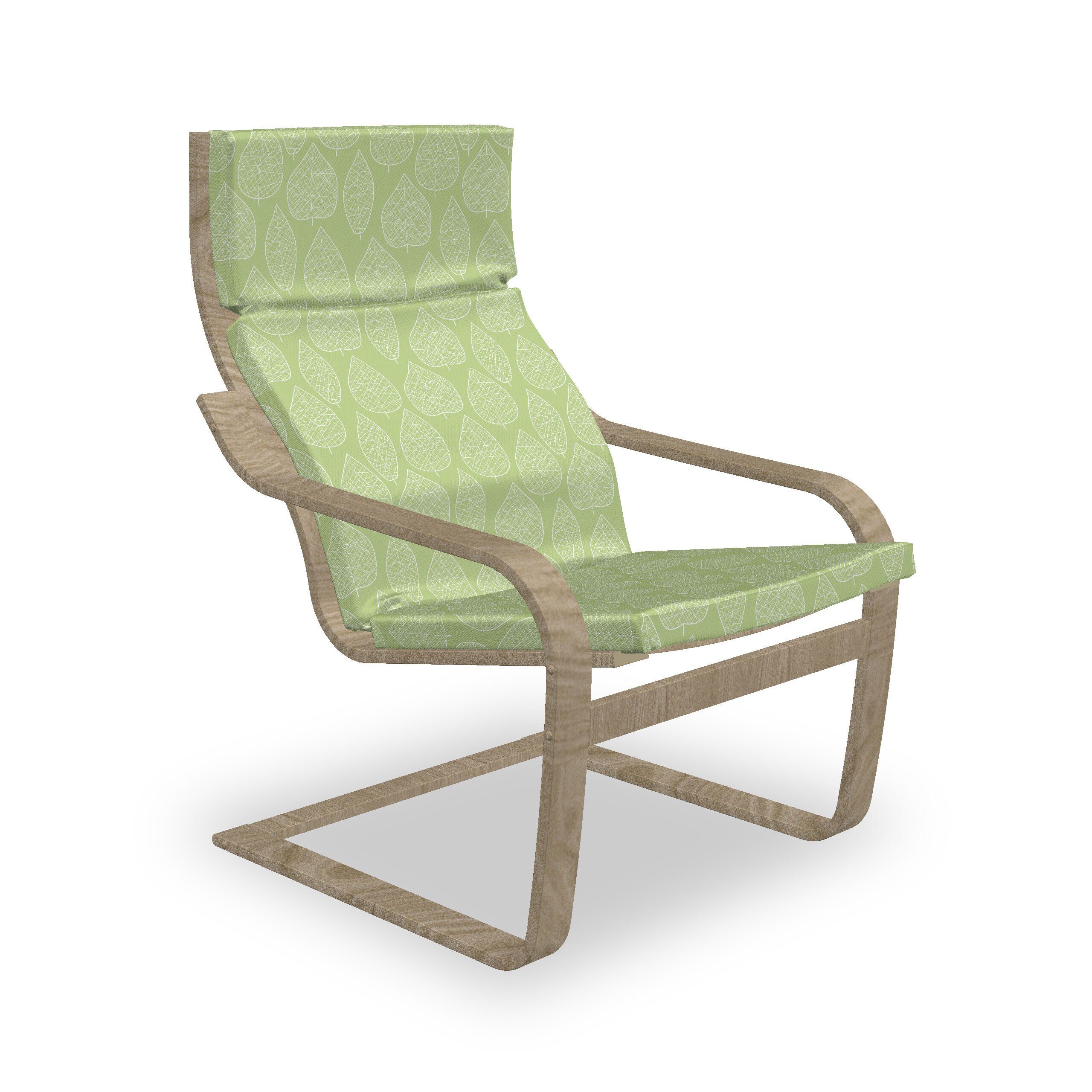 Grün Hakenschlaufe Sitzkissen Reißverschluss, mit Blätter Weiß Stuhlkissen und mit Stuhlkissen Abakuhaus und