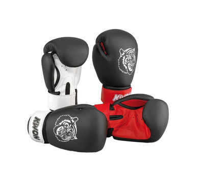 KWON Boxhandschuhe Tiger Junior Kinder Box-Handschuhe Boxen Kickboxen Kids klein 10 UZ (2 Farben, 1 Paar), anatomisch optimale Dämpfung