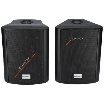 Celexon Aktiv Lautsprecher-Set 2-Wege 525-B Lautsprecher (2x30W, 40Hz - 20.000Hz, schwarz)