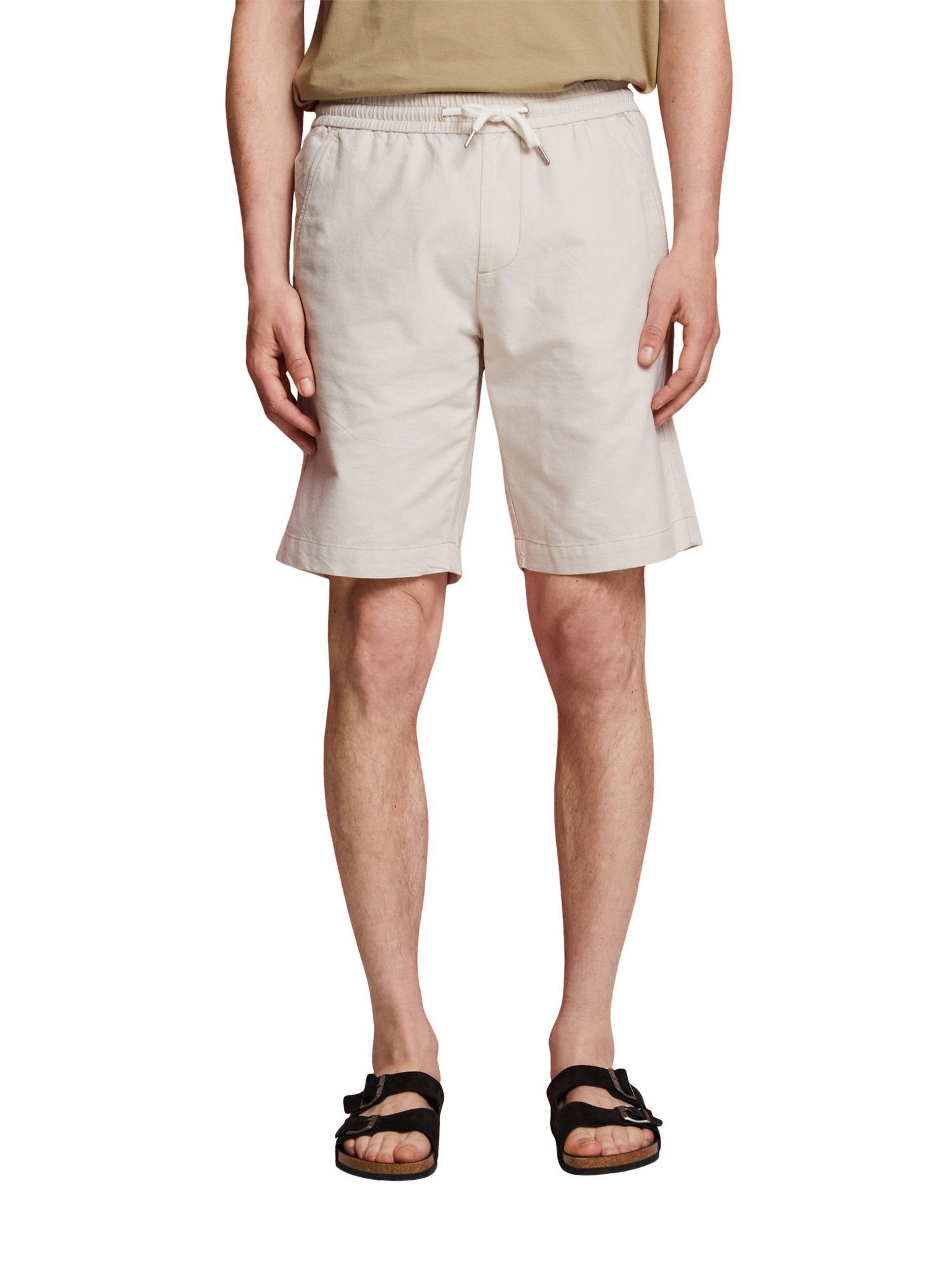 Esprit Shorts Pull-on-Shorts aus (1-tlg) Baumwolle SAND 100 Twill, 