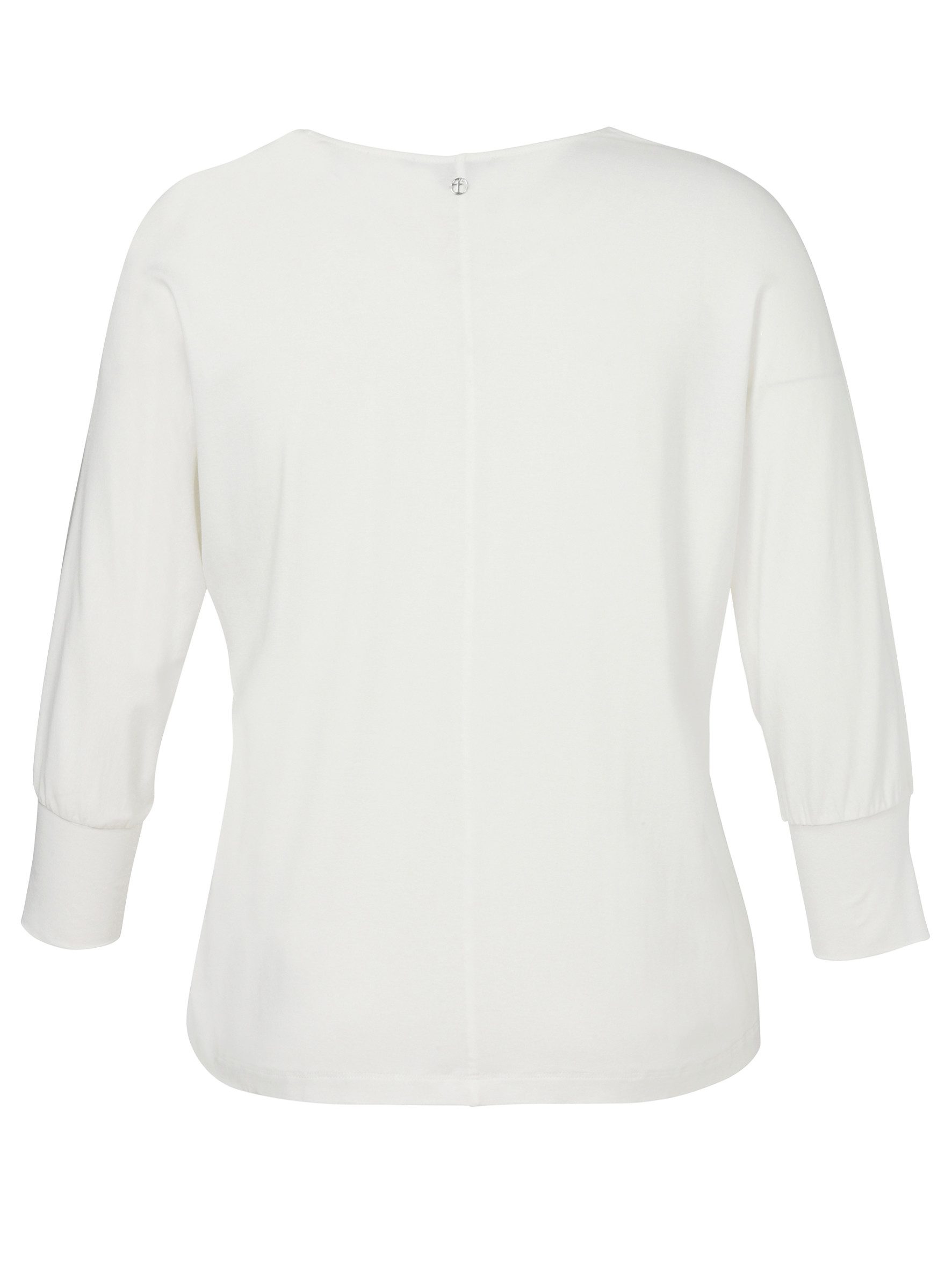 VIA APPIA Langarmbluse Bluse V-Ausschnitt 3/4 Arm Materialmix