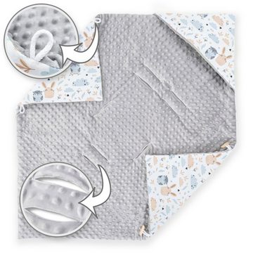 Einschlagdecke Kuscheldecke Decke Babydecke Baby ca. 90x90 cm, Amilian