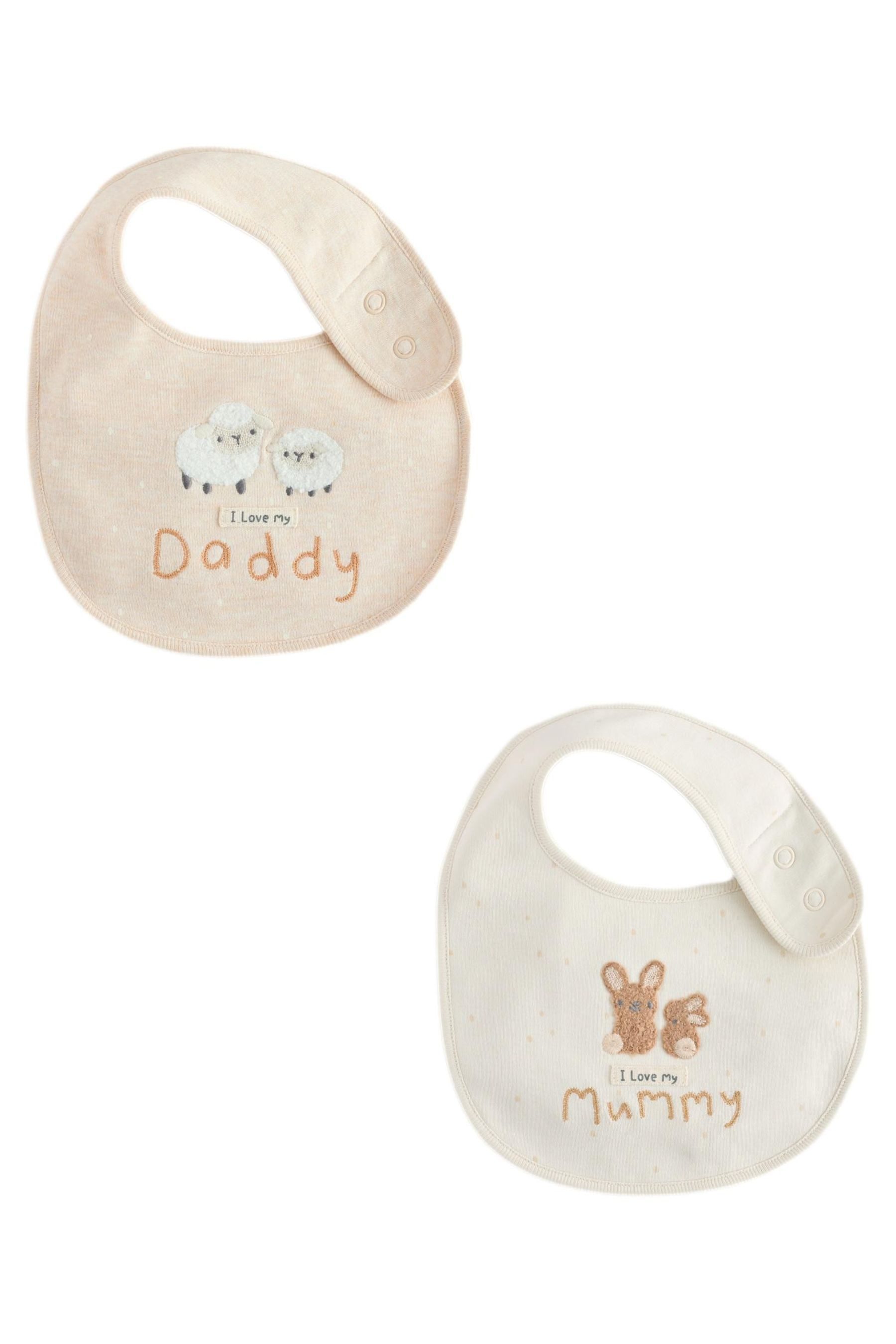 Next Lätzchen 2er-Pack Baby-Lätzchen, Mummy and Daddy, (2-St)