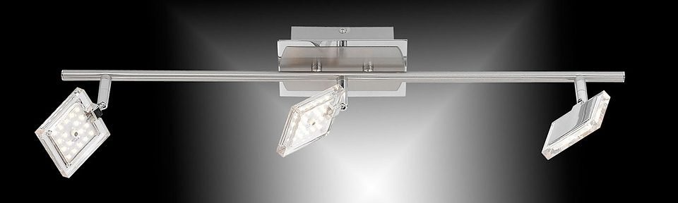 Paul Neuhaus Deckenleuchte DAAN, LED fest integriert, Warmweiß,  Nickel-Chrom, inkl. festverbaute LED, warmweiß, verstellbare Spots