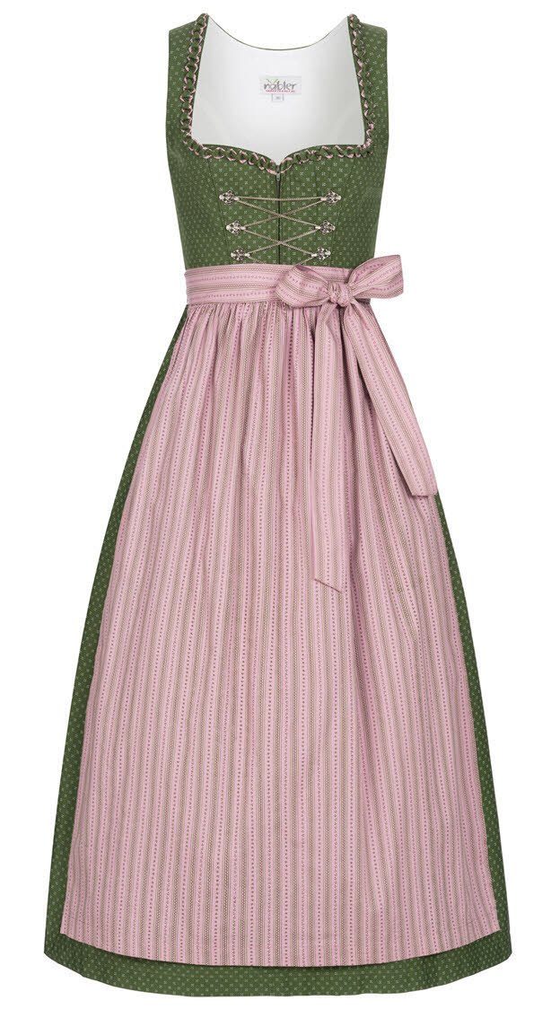 Dirndl Damen Dirndl lang im Landhausstil, Rocklänge 90cm