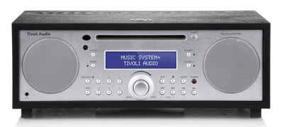 Tivoli Audio Music System+ schwarz/silber Stereoanlage (Digitalradio (DAB),FM-Tuner, AM-Tuner, CD,Bluetooth,Fernbedienung,dimmbares Display mit Uhrzeit, Weckfunktion,2 Weckzeiten, AUX-IN, Holzgehäuse, integrierter Subwoofer)
