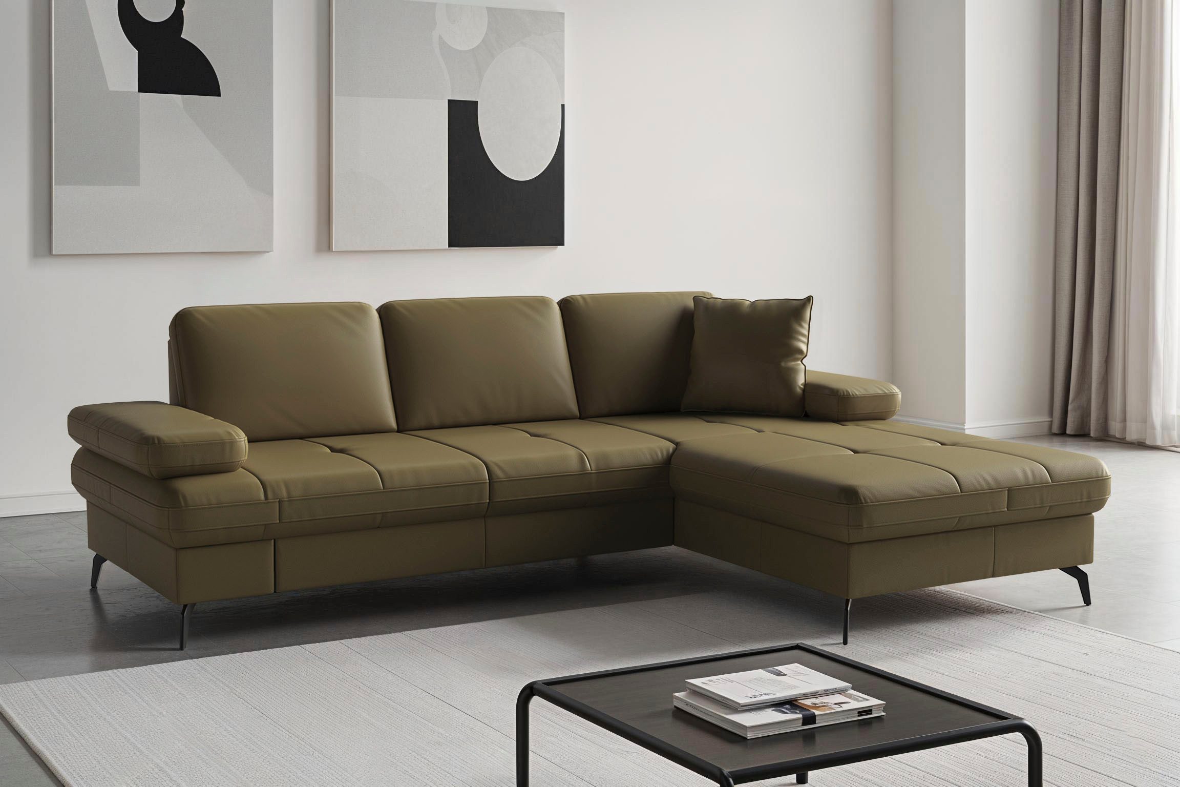 sit&more Ecksofa Morris Jubi, Recamiere, Breite 247 cm, mit Armteilfunktion, wahlweise mit Schlaffunktion