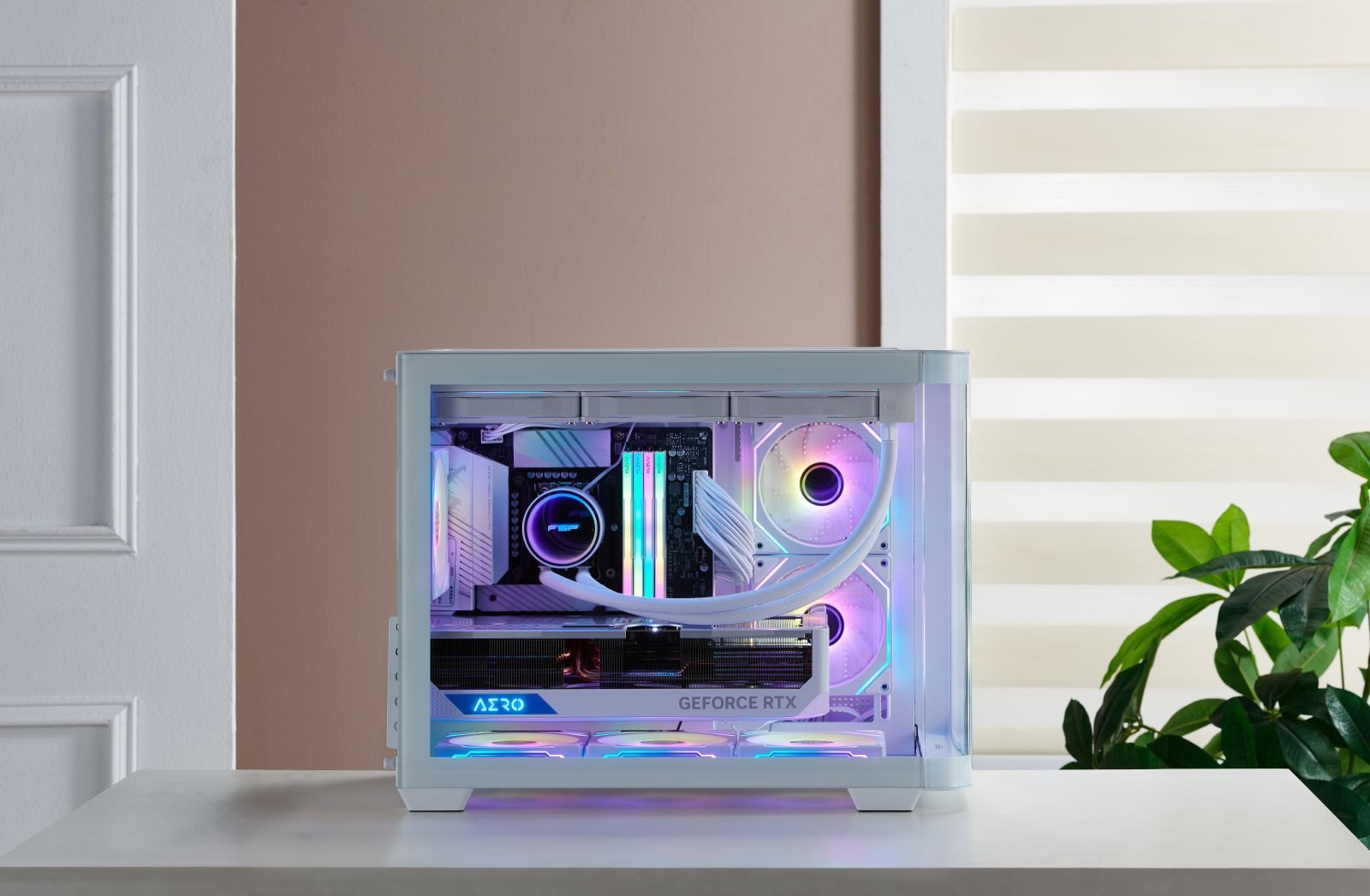 FSP PC-Gehäuse S380, Tower-Gehäuse weiß, Tempered Glass x 2