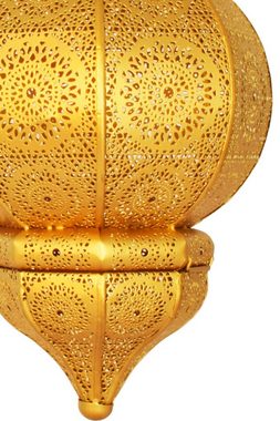 Marrakesch Orient & Mediterran Interior Windlicht Orientalische Laterne Shah Gold 55cm mit Laternenständer, orientalisches Windlicht, Marokkanische Metalllaterne für draußen als Gartenlaterne, oder Innen als Tischlaterne, Marokkanisches Gartenwindlicht, Handarbeit