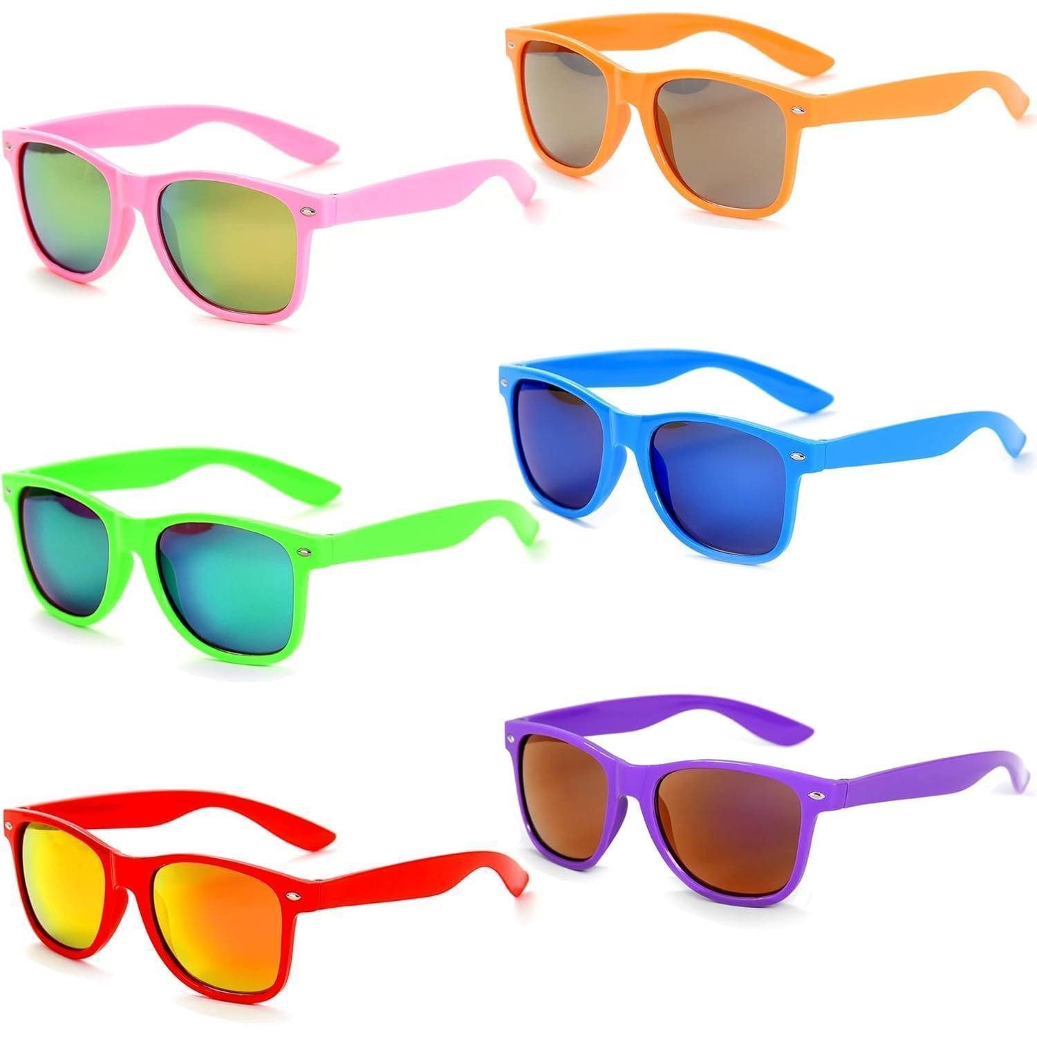LuxusKollektion Retrosonnenbrille Sonnenbrillen Set 6 Stück Neon Party Herren Damen 6 Colors Mix A1
