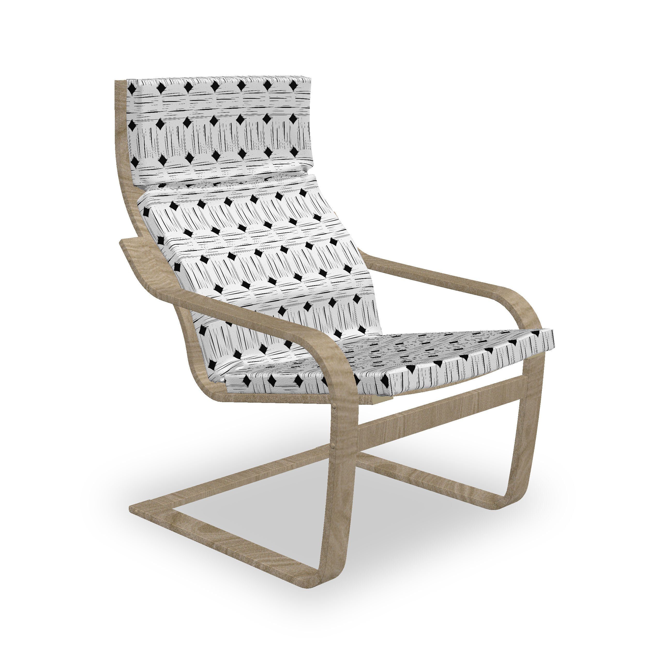 Abakuhaus Stuhlkissen Sitzkissen mit Stuhlkissen mit Hakenschlaufe und Reißverschluss, Abstrakt Grunge geometrische Symmetrie | Stuhlkissen
