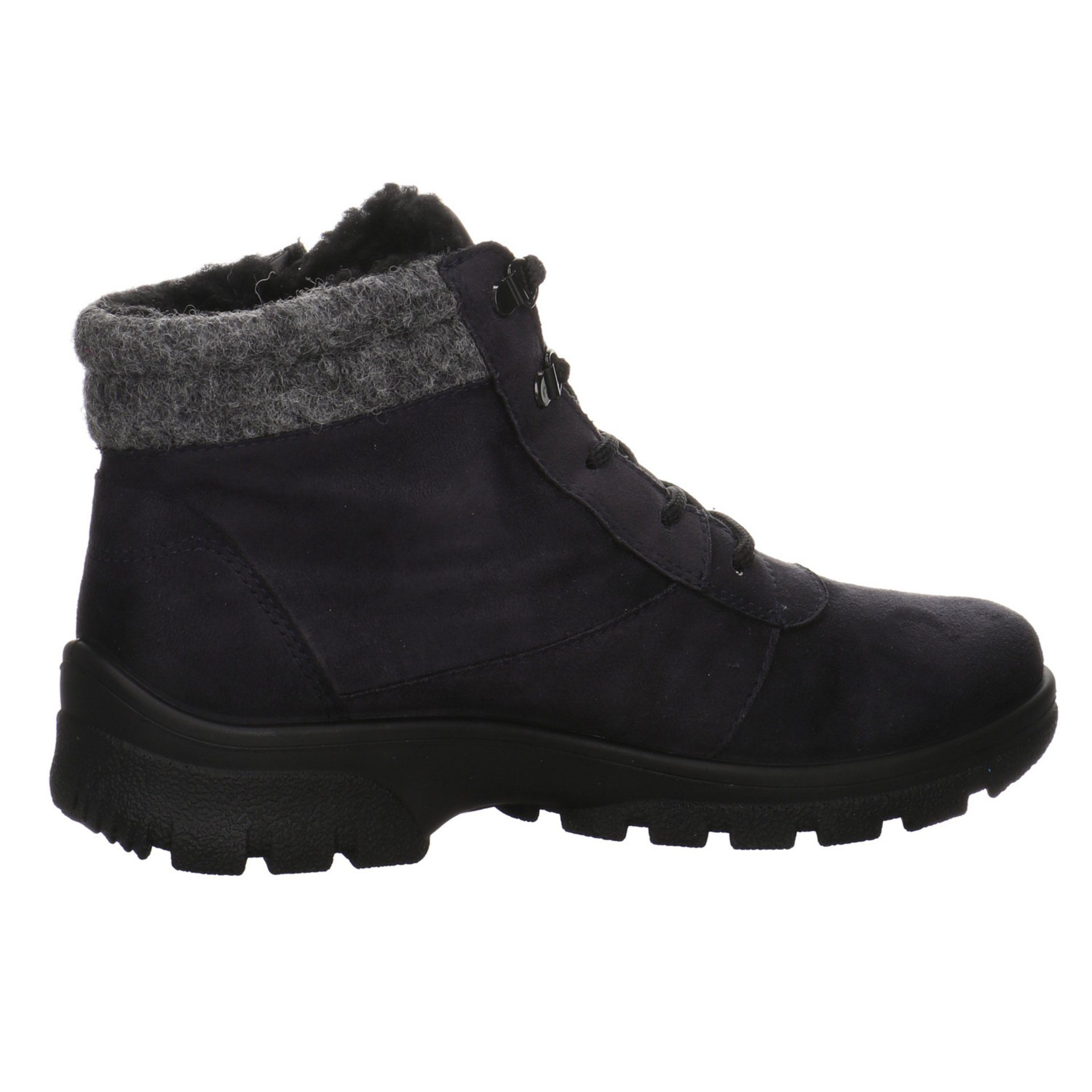 Snowboots Boots Schuhe Saas-Fee Ara Snowboots Damen blau/grau/schwarz Leder-/Textilkombination