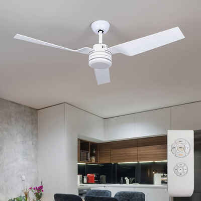 etc-shop Deckenventilator, Decken Ventilator mit Fernbedienung Wohnzimmer Lüfter, weiß