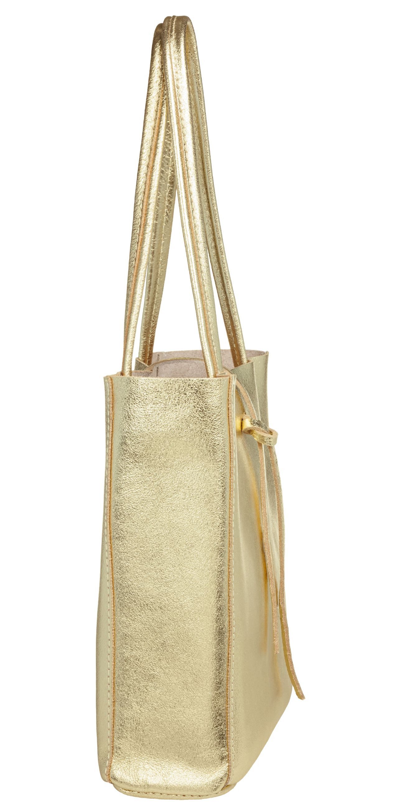 Caspar Schultertasche Mittelgroße Leder Shopper Damen Tasche - CLASSIC LINE - Modell No.814, casual, leicht & unempfindlich - 100% Echtleder - Handmade in Italy – Bild 3 von 5